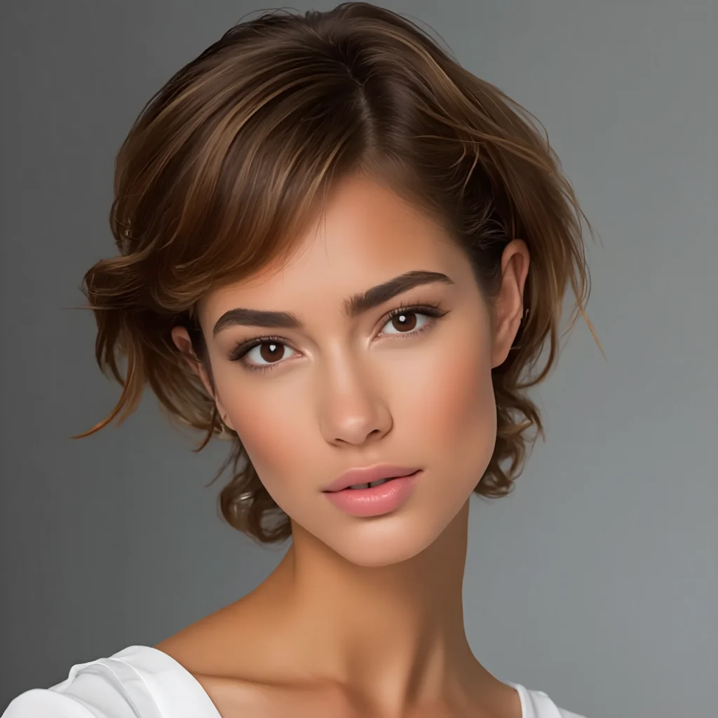 AI hairstyle changer customer with short hair